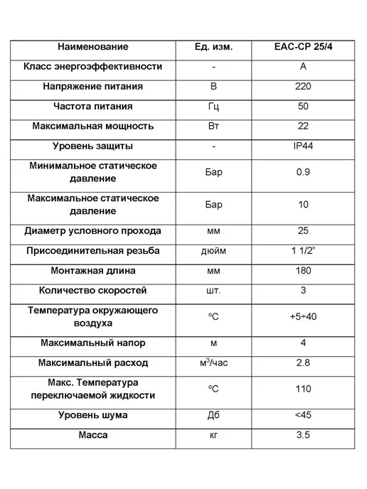 SMS Насос циркуляционный 25 4 - 130 мм, энергосберегающий 180, фото 8