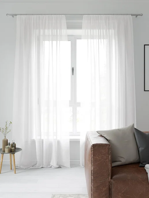 AT-HOME Тюль в спальню и гостиную 200х250 см длинная готовая, 200x250 см, фото 2