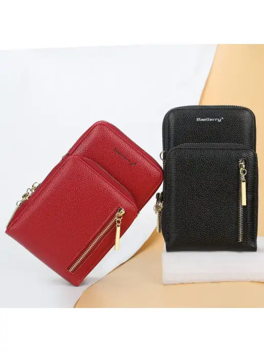 BAGS_CHI Клатч кошелек с ремешком на плечо, черный, фото 3