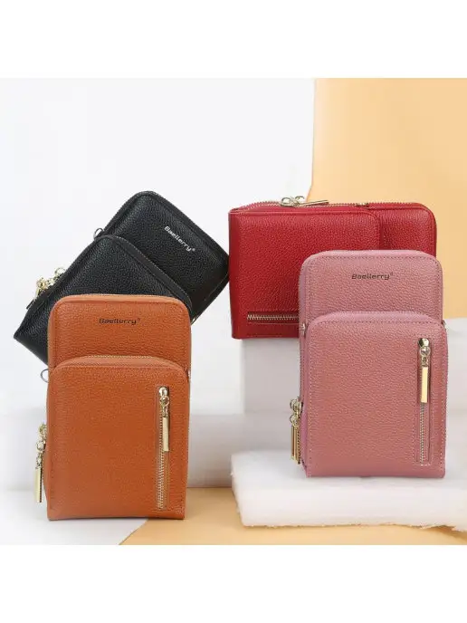 BAGS_CHI Клатч кошелек с ремешком на плечо, черный, фото 4