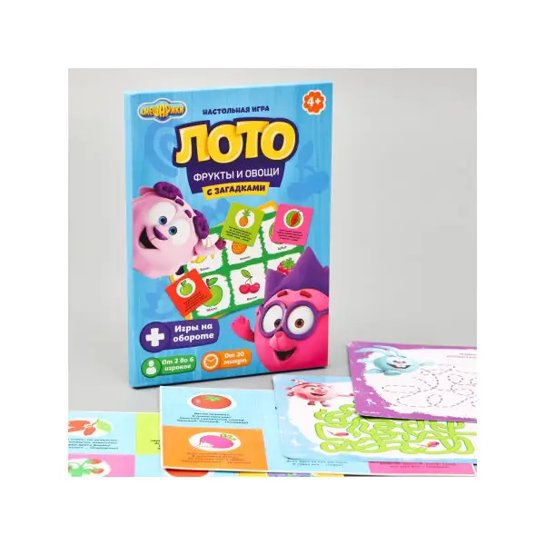 Настольная игра Лото с загадками Смешарики