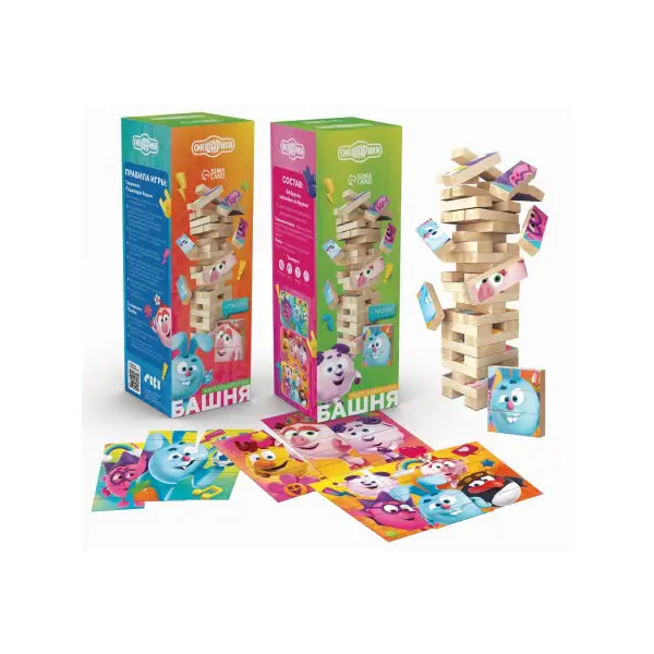 Падающая башня + пазлы, Смешарики