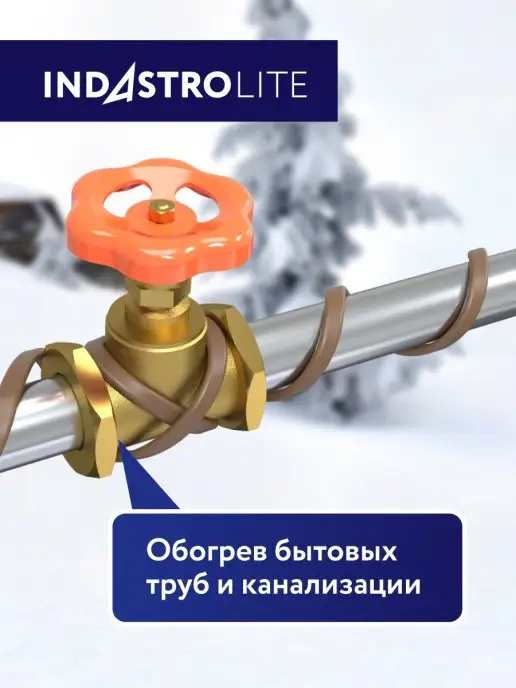 IndAstro Lite Греющий кабель для водопровода наружный 5 м, 40 м, фото 2