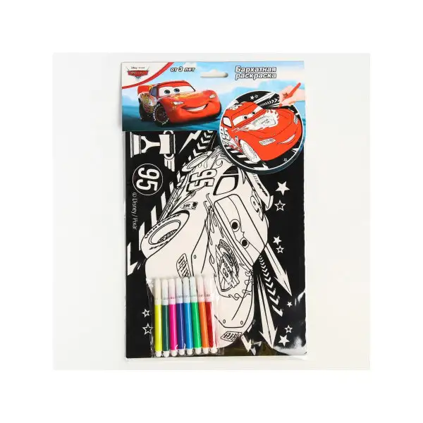 Набор для творчества Бархатная раскраска Гонщик Тачки