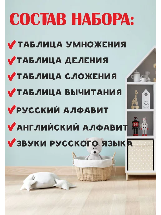 Smart Deti Плакаты для начальной школы математика таблица умножения, 6 шт, фото 7