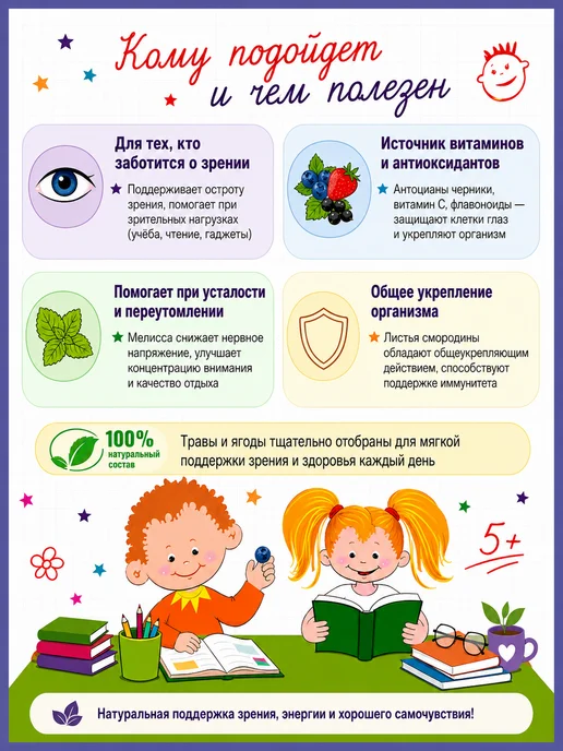 АЛФИТ Чай школьный для зрения 20 пакетиков, 20 шт, фото 2