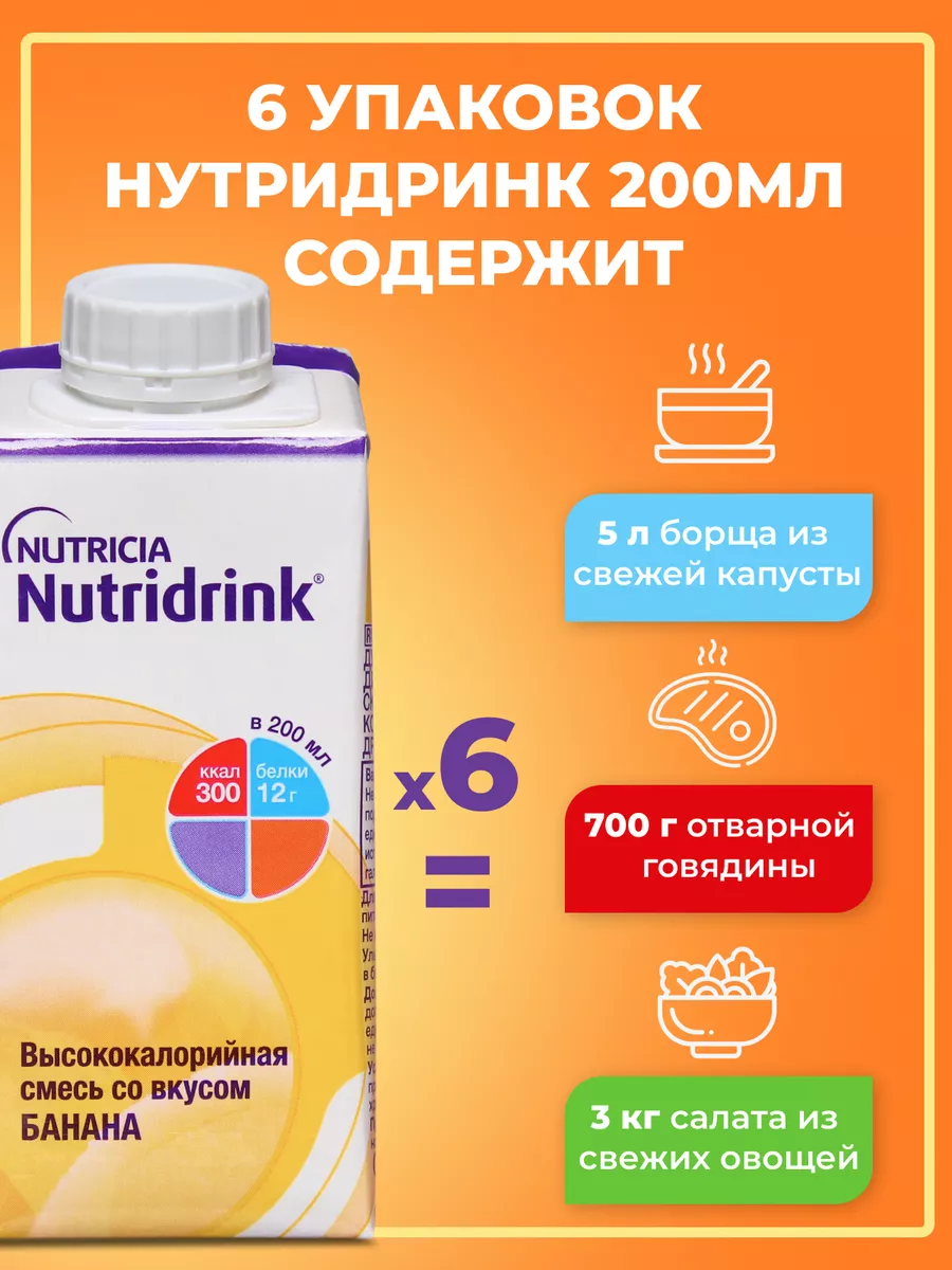 Комплект Нутридринк набор из 4штх200мл Nutridrink 81911291 купить в  интернет-магазине Wildberries