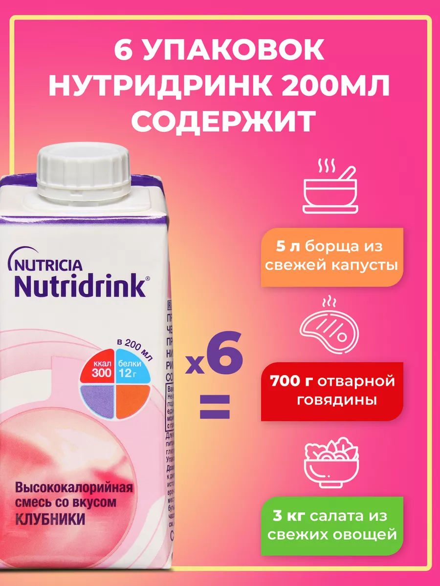 Комплект Нутридринк набор из 4штх200мл Nutridrink 81911291 купить в  интернет-магазине Wildberries