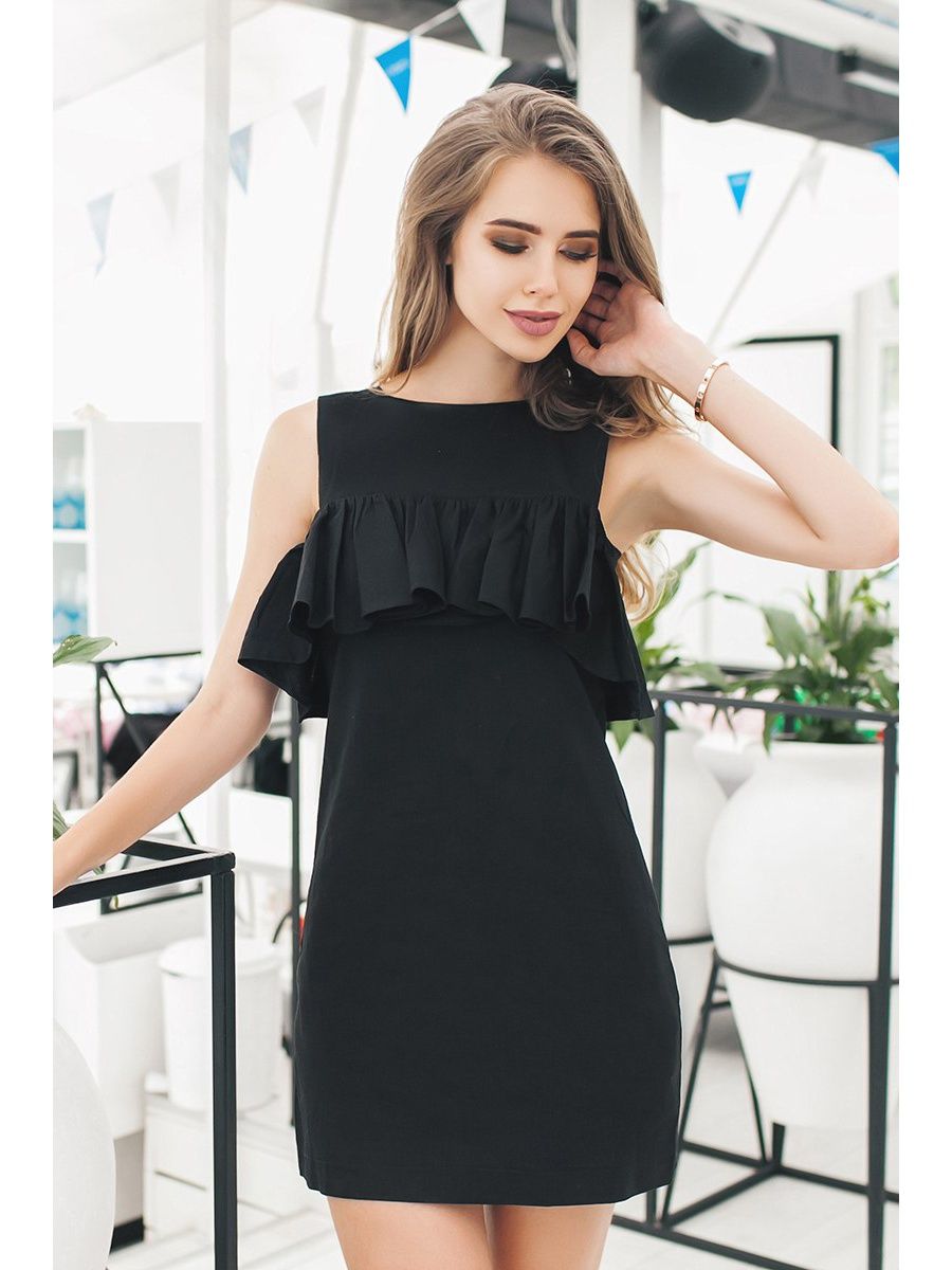Черное летнее платье