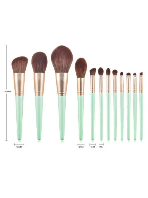 ViVi Makeup Набор кистей для макияжа лица бровей и глаз, 12 шт, фото 3