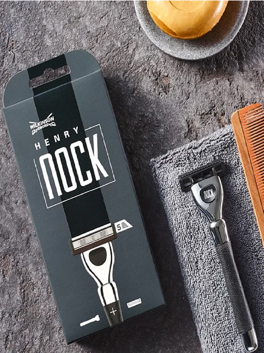 Wilkinson Sword Henry Nock Бритвенный мужской станок с 1 кассетой, Quattro, черный, фото 4