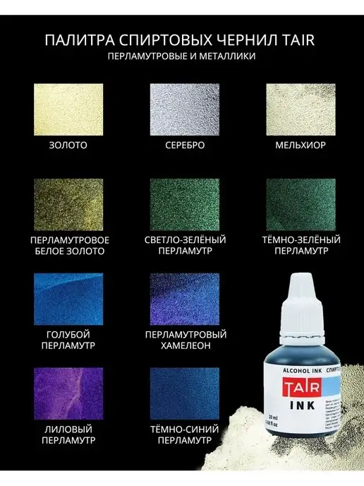 TAIR Спиртовые алкогольные чернила для Petri, черный, фото 4