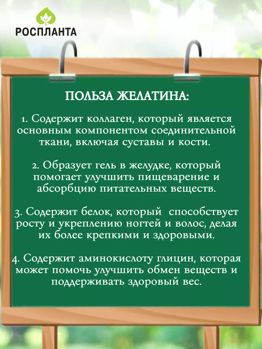 Желатин пищевой говяжий 200 bloom 0,5 кг без запаха Роспланта 82248394  купить за 671 ₽ в интернет-магазине Wildberries