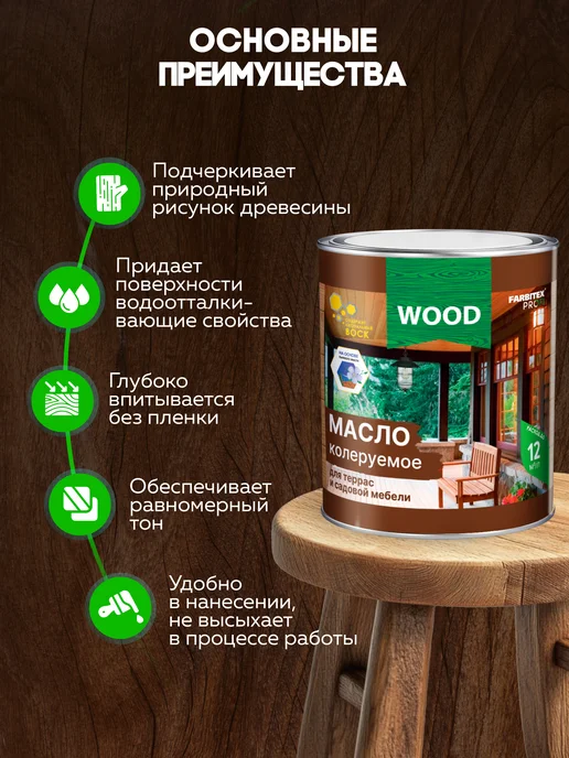 Farbitex Масло для дерева 0,75 л, 0,75 л, фото 2
