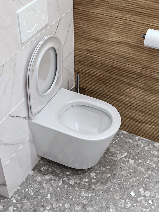 Teymi Унитаз подвесной безободковый с сиденьем Solli T40201, белый, фото 7