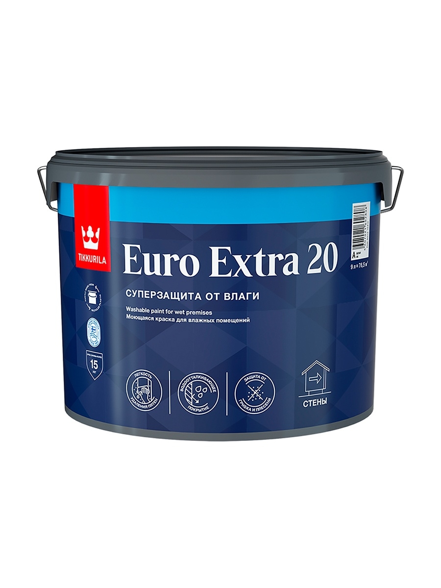 Краска euro extra. Краска Tikkurila Euro Matt 3. Tikkurila Euro Extra 20. Краска Tikkurila Euro Power 7 латексная белая 9л. Краска для влажных помещений Euro Extra 20 с п/мат 9л.