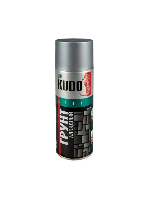 KUDO Грунт алкидный аэрозольный KU-2001, 520 мл, серый, 520 мл