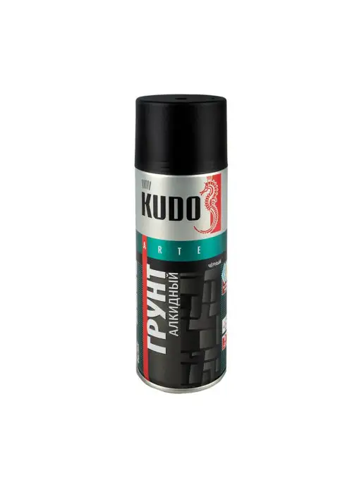 KUDO Грунт алкидный аэрозольный KU-2003, 520 мл, черный, 520 мл