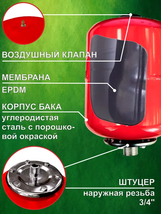 SMS Бак мембранный для отопления 8 л, 8 л, фото 3