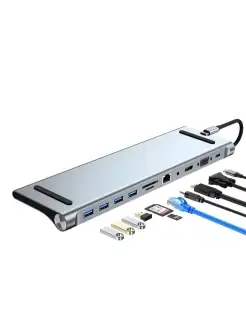 USB 3.0 хаб док-станция в стальном корпусе Type-C Hb-H 82527375 купить за 3 524 ₽ в интернет-магазине Wildberries