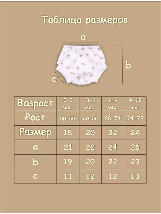 нежность хлопка трусы для малышей набор, вариант, фото 7
