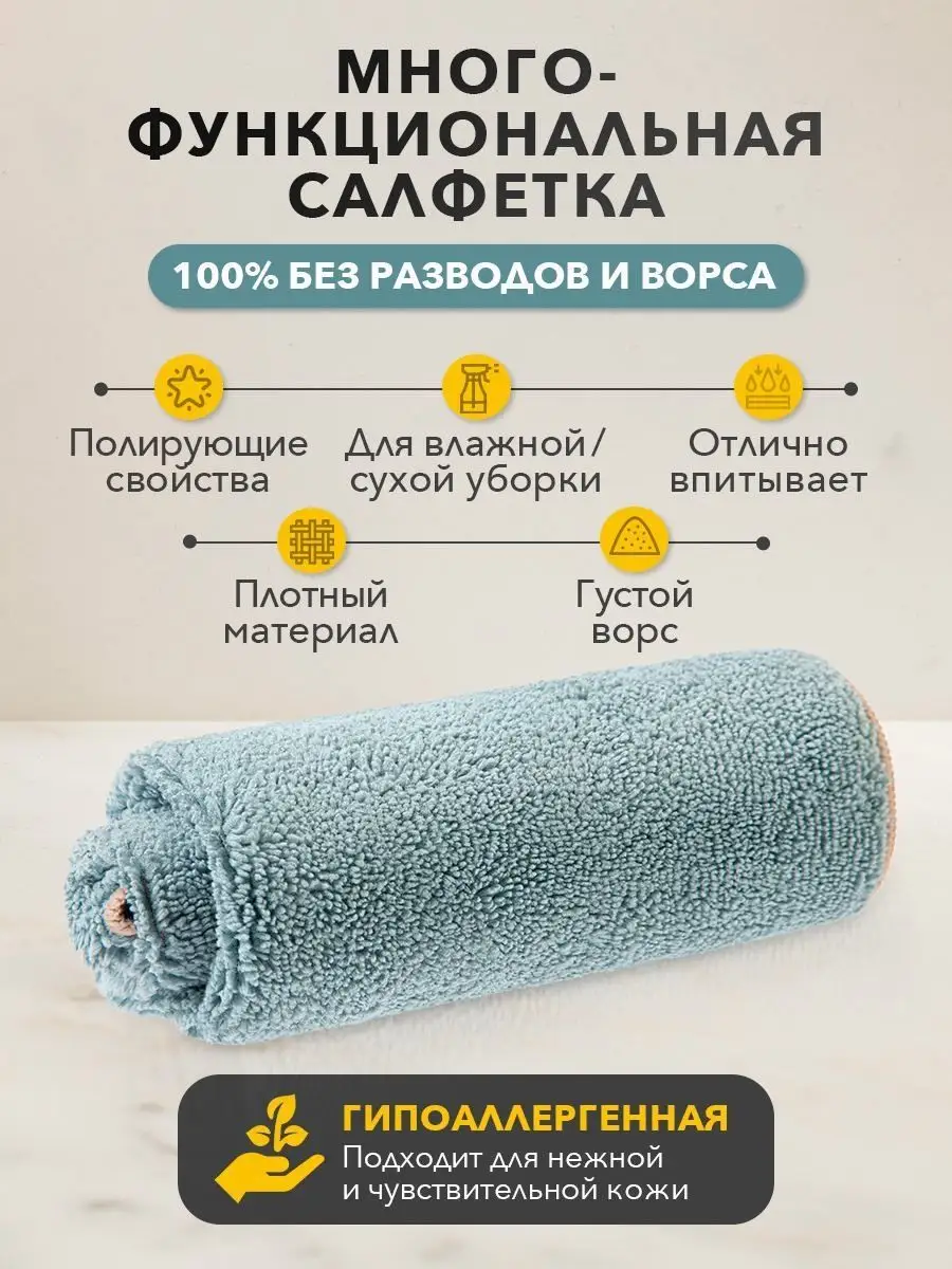 Салфетка для уборки пыли тряпка для дома, кухни 30х30 venrok 83200428  купить за 319 ₽ в интернет-магазине Wildberries