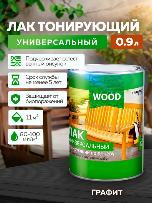 Farbitex Лак для дерева тонирующий, серый