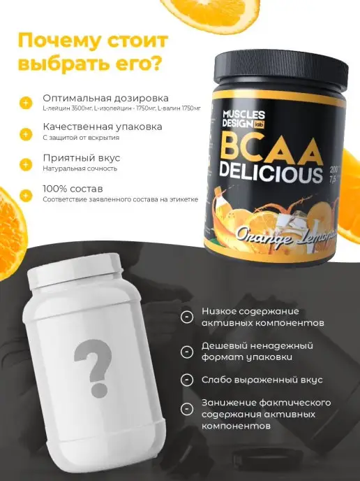 Muscles Design Lab BCAA порошок, аминокислоты спортивное питание бцаа 200 гр, 200 г, фото 3