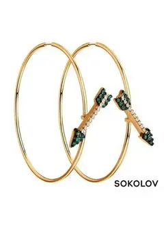 Серьги из серебра с фианитами SOKOLOV 83365739 купить за 1 462 ₽ в интернет-магазине Wildberries