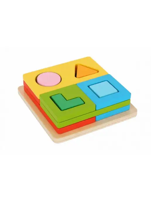 Tooky Toy Сортер "Геометрические фигуры", бежевый, фото 6