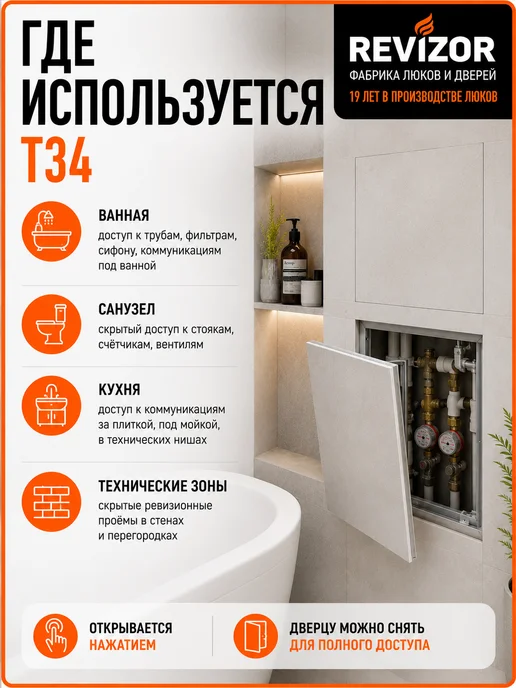 Revizor Люк ревизионный съемный под плитку 40х40 см, 40x40 см, фото 3