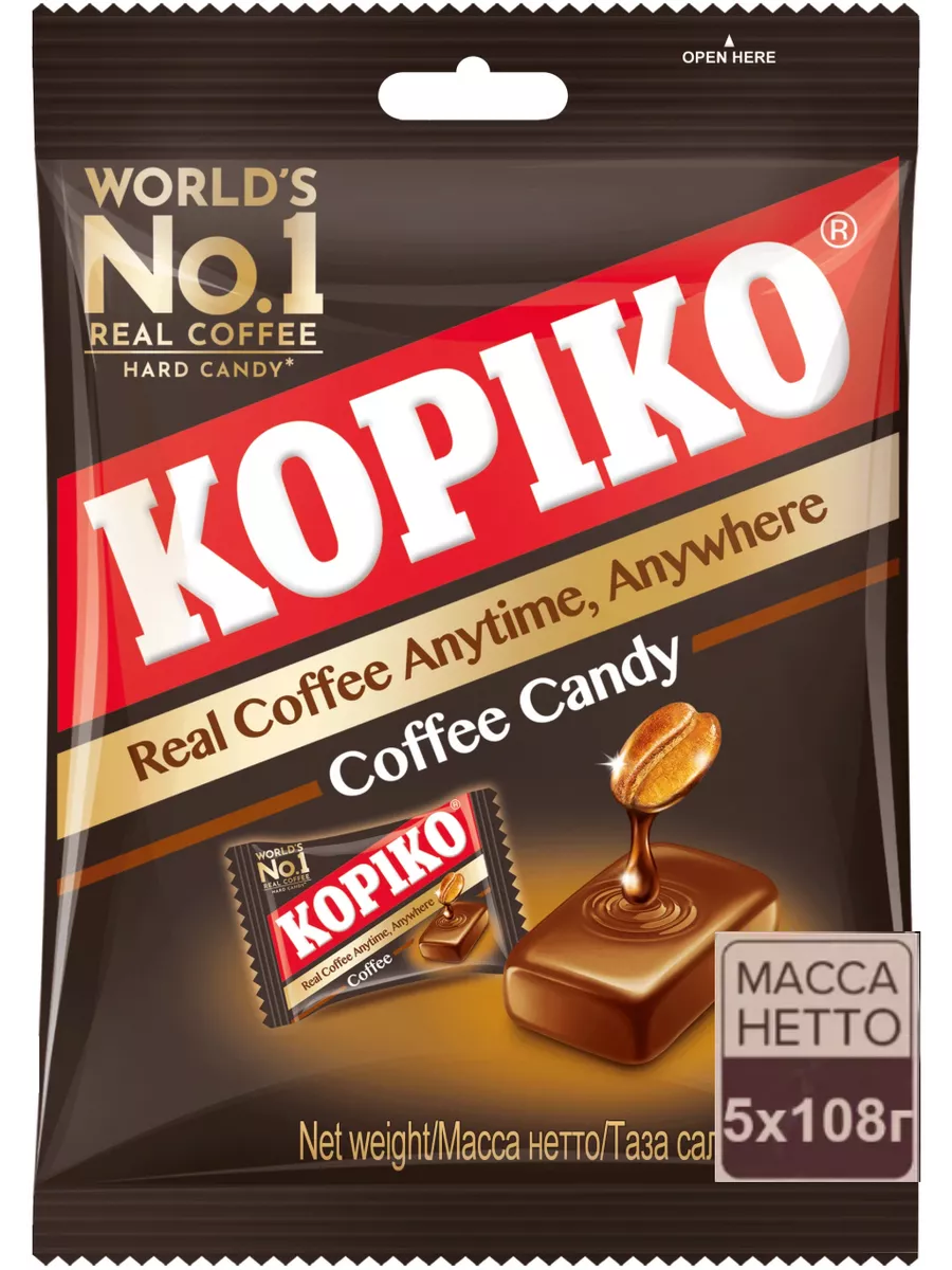 Кофейный конфеты Coffee Candy 5 х 108 г KOPIKO 83765580 купить за 472 ₽ в  интернет-магазине Wildberries