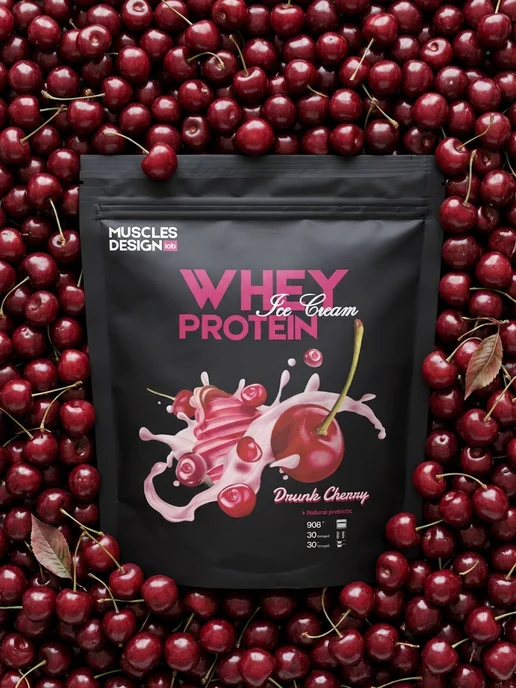 Muscles Design Lab Протеин сывороточный Whey, вкус "Вишня", без сахара, 2,5 л, фото 3