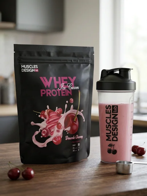 Muscles Design Lab Протеин сывороточный Whey, вкус "Вишня", без сахара, 2,5 л, фото 8