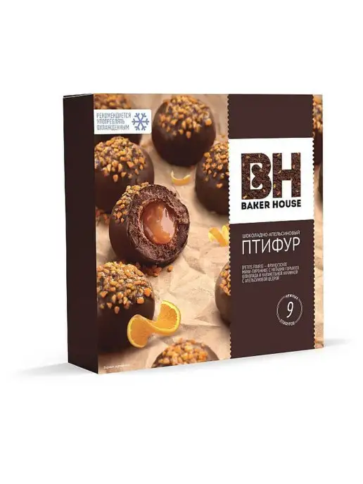 Baker house Пирожные Птифур Шоколадно-апельсиновые 225гр, 225 г