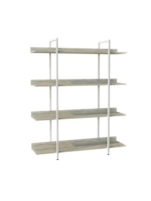 WOODSTEEL Стеллаж напольный Лофт деревянный металл 146х120х35 см, 146x120x35 см, фото 5