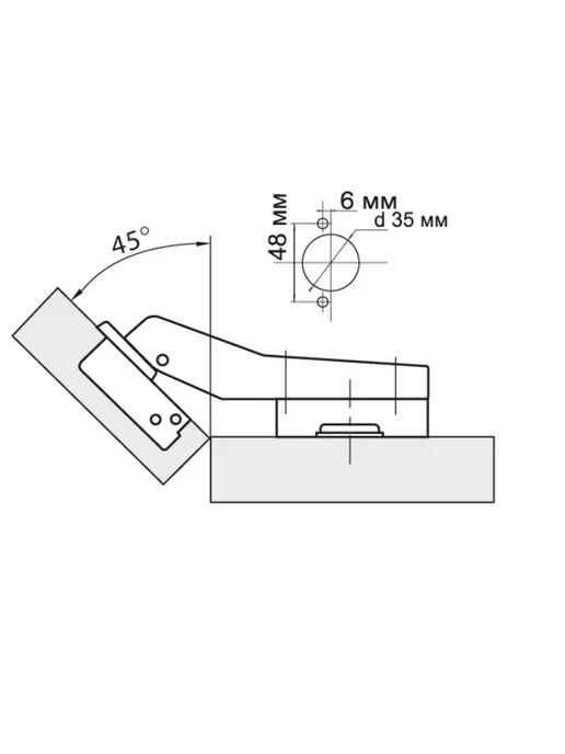 MF Furniture hardware Петля мебельная угловая с доводчиком 45 градусов 2шт, 2 шт, фото 8