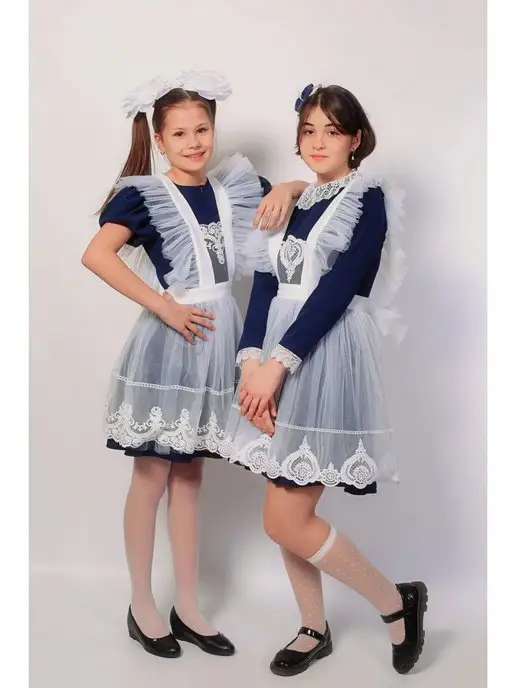 DeksJ Фартук школьный белый на 1 сентября, белый, фото 8