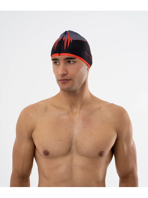 onlytop Шапочка для плавания тканевая Акула Swim бассейн, черный, фото 7