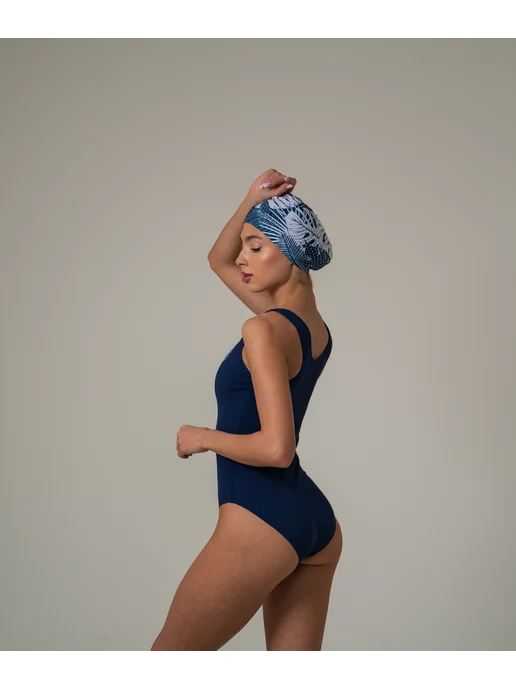 onlytop Шапочка для плавания тканевая Тропики Swim бассейн, синий, фото 8
