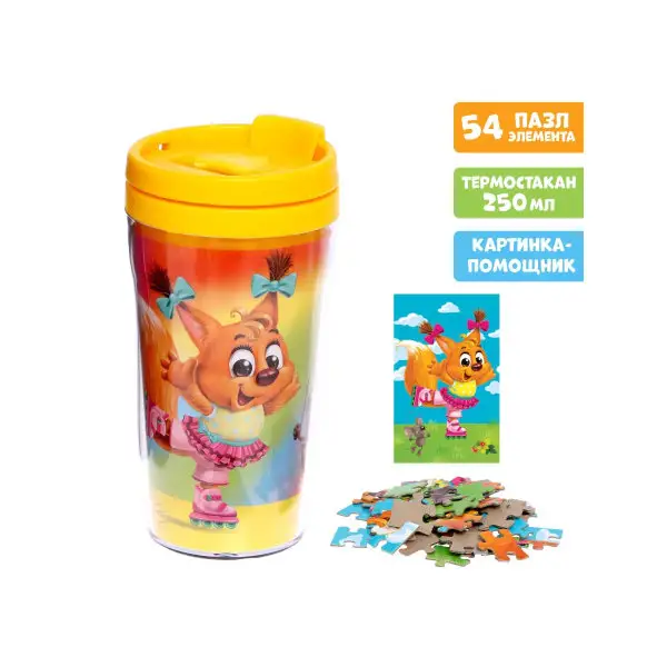 Пазл в термостакане "Веселая прогулка" для ребенка развитие мелкой моторики пазлы