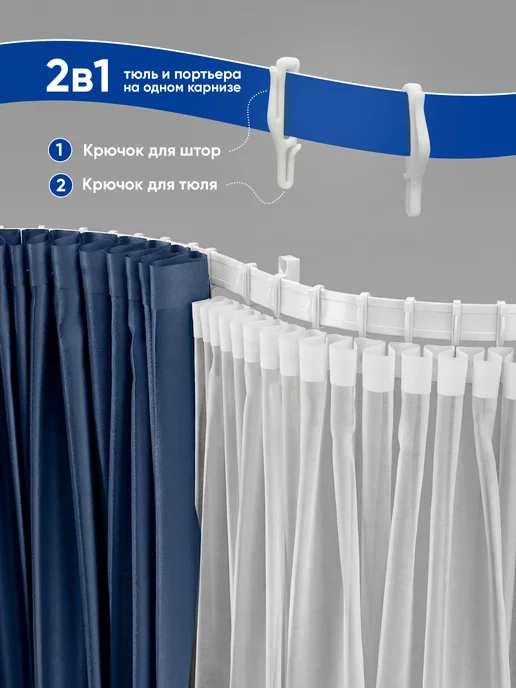 Mirtex Карниз потолочный для штор гибкий 7м, 7 м, фото 7