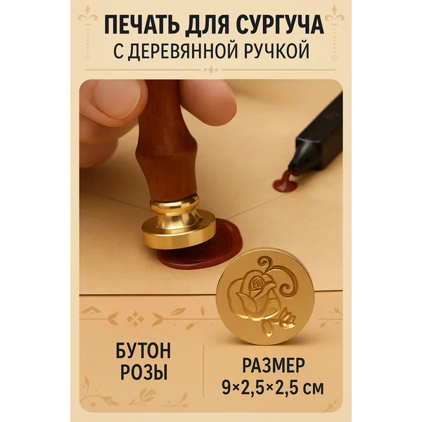 Печать для сургуча «Бутон розы»