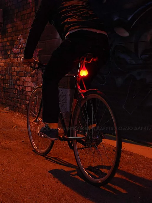 Люблю Дарить Задний велосипедный фонарь Светящиеся Яйца Bike Balls, красный, фото 2