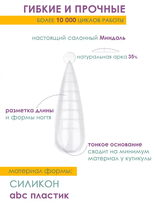 Nail Club Professional Верхние формы для ногтей Классический изгиб, 120 шт, 120 шт, фото 3