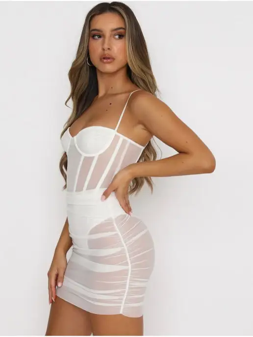 ORELY Неглиже белое мини-платье бюстье, белый, фото 7