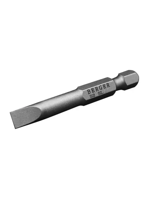 BERGER Биты магнитные, SL1.2x6.5x50мм, 2 шт, S2, 1.2x6.5x50 мм, 2 шт