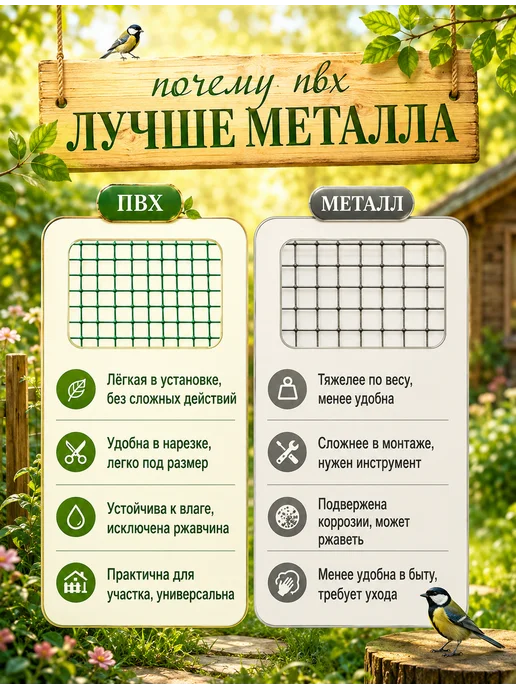 crafy Сетка пластиковая 1 x 20 м для птичников ячейка 15 x 15 мм, 1x10 м, 10 м, фото 5