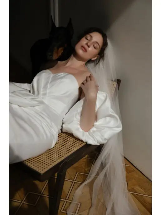 EKATERINA KOROLEVA DRESS DESIGNER Фата свадебная длинная, белый, фото 5
