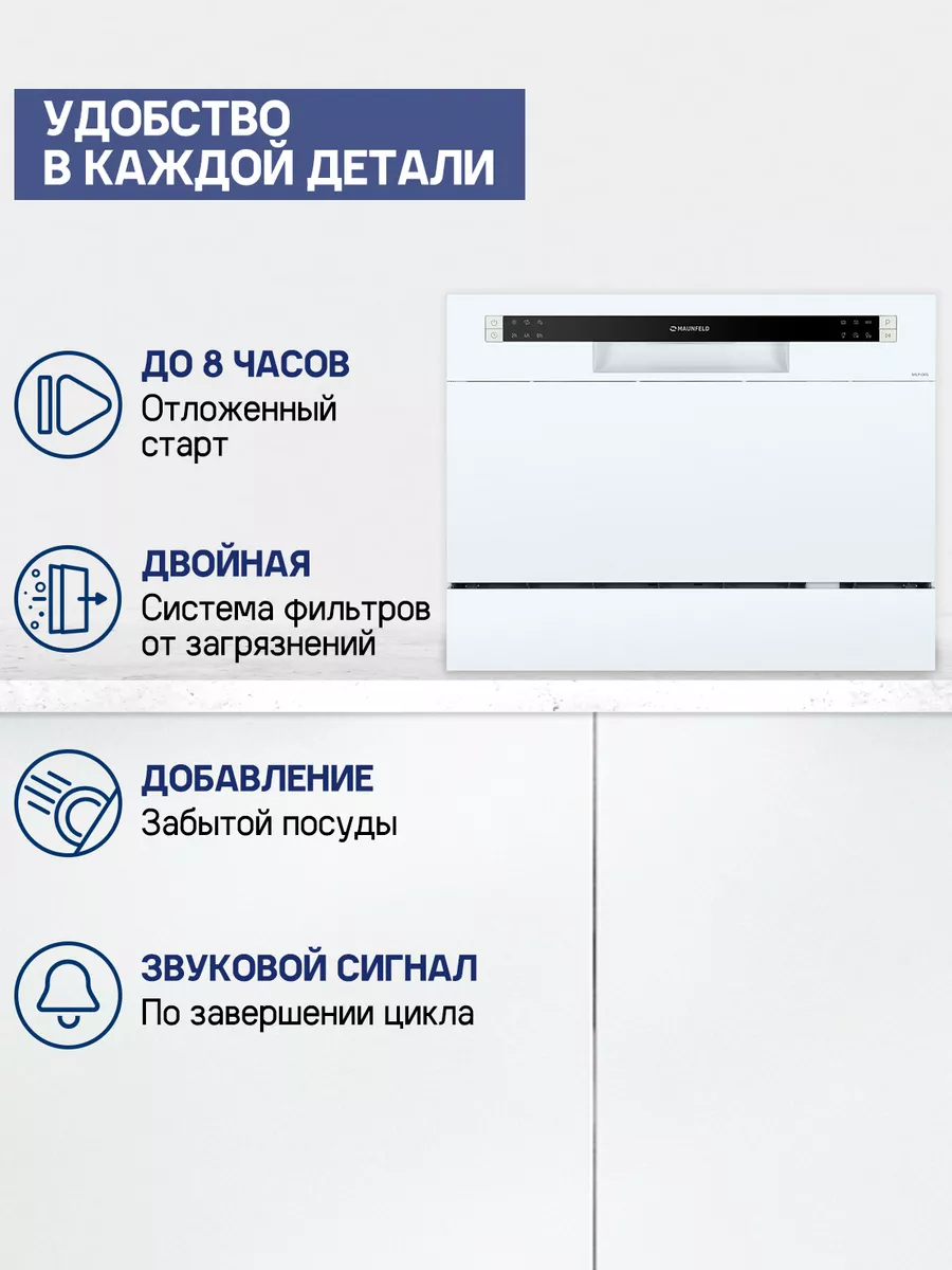 Посудомоечная машина компактная отдельностоящая MLP-06S MAUNFELD 84369773  купить за 19 431 ₽ в интернет-магазине Wildberries